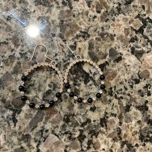 Black n silver earrings